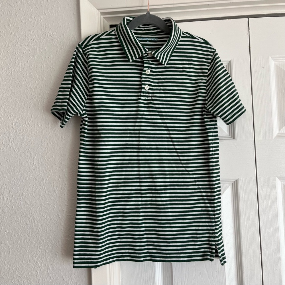 Crewcuts Factory 10-11 boys stripe polo dress shirt
